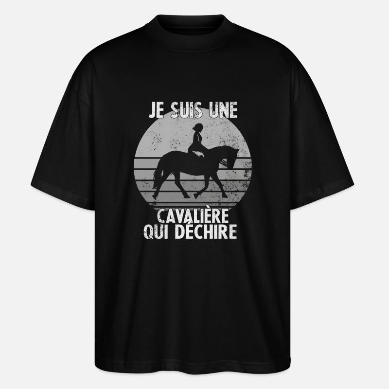 Je suis Une cavalière Qui déchire - T-shirt bio Blaster 2.0 coupe oversize Stanley/Stella Unisexe - noir