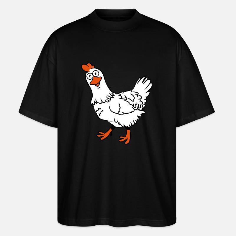 Oiseau poulet drôle - T-shirt bio Blaster 2.0 coupe oversize Stanley/Stella Unisexe - noir