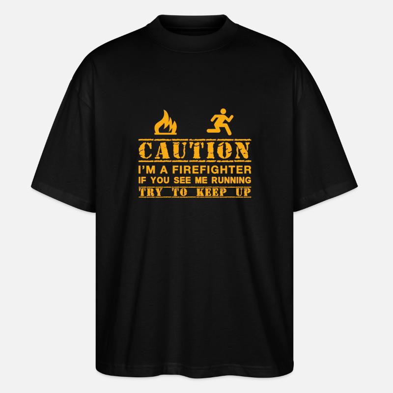 Funny Fireman Gift Idea - Stanley/Stella Oversized Unisex Organic T-shirt Blaster 2.0 - black