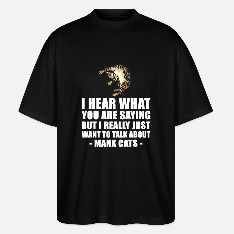 Chat mannois Fun cadeau - T-shirt bio Blaster 2.0 coupe oversize Stanley/Stella Unisexe - noir