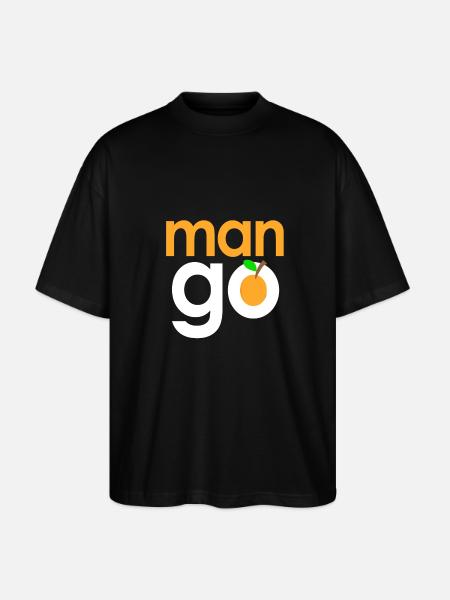 Man go Mango fruit - Stanley/Stella Oversized Unisex Organic T-shirt Blaster 2.0 - black