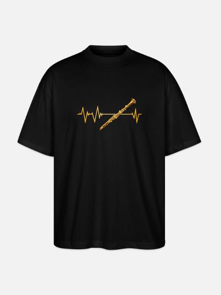 Klarinette Herzschlag - Stanley/Stella Oversized Unisex Bio T-Shirt Blaster 2.0 - Schwarz