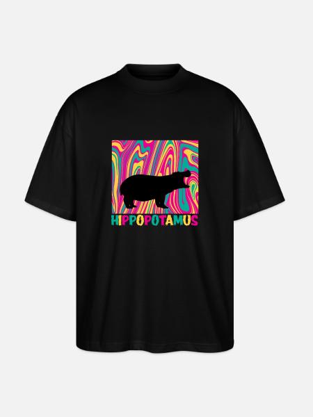 Hippo Gift - Stanley/Stella Oversized Unisex Organic T-shirt Blaster 2.0 - black