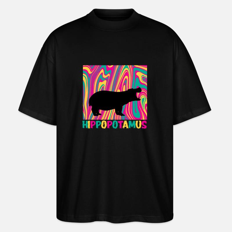Nilpferd Geschenk - Stanley/Stella Oversized Unisex Bio T-Shirt Blaster 2.0 - Schwarz