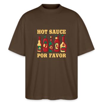 Sharp sauce - Stanley/Stella Oversized Unisex Organic T-shirt Blaster 2.0 - mocha - Front - Alina (178cm) & Michal (187cm)