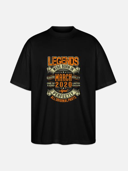 2020 March Birthday Legend - Stanley/Stella Oversized Unisex Organic T-shirt Blaster 2.0 - black