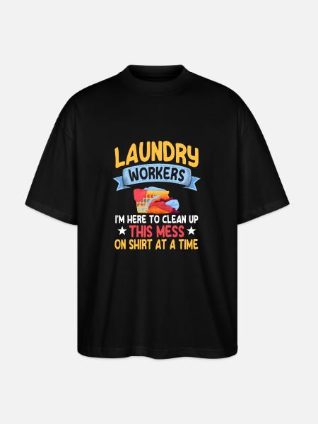 Funny Laundry Worker Gift - Stanley/Stella Oversized Unisex Organic T-shirt Blaster 2.0 - black