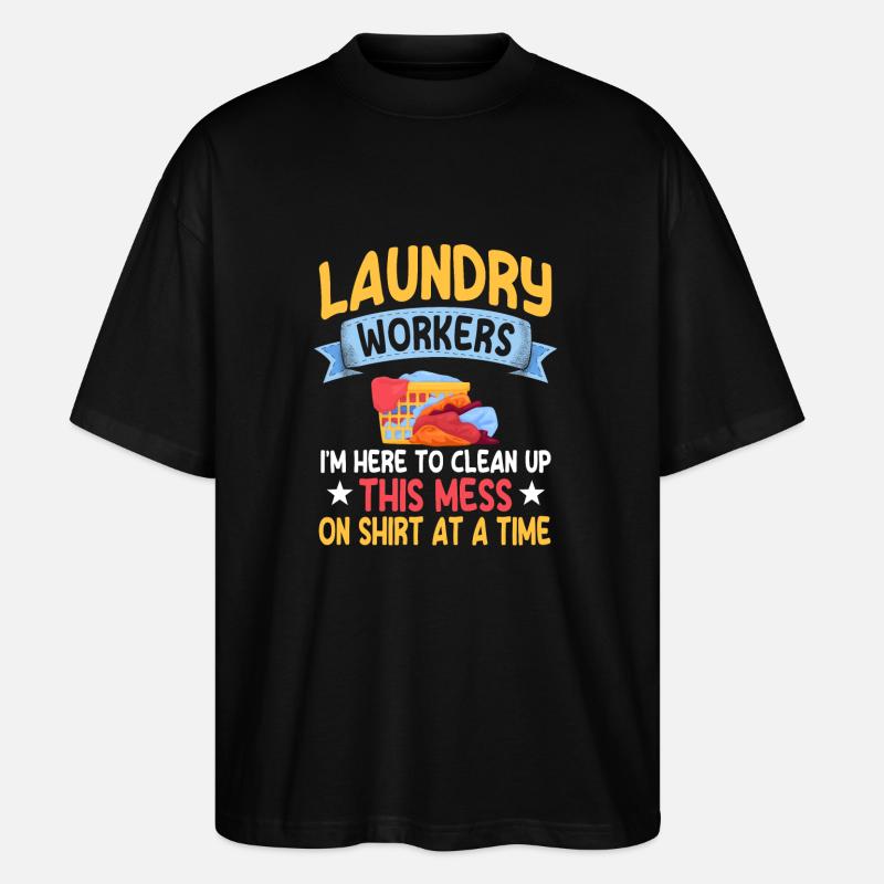 Funny Laundry Worker Gift - Stanley/Stella Oversized Unisex Organic T-shirt Blaster 2.0 - black