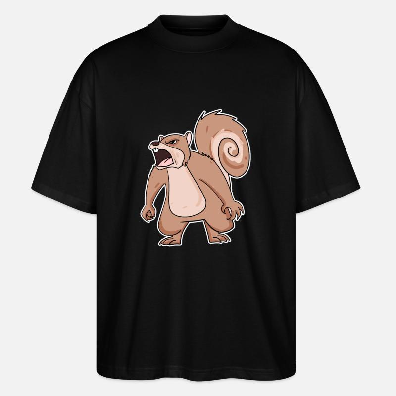 écureuil en colère - T-shirt bio Blaster 2.0 coupe oversize Stanley/Stella Unisexe - noir