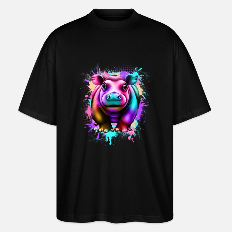 Nilpferd - Stanley/Stella Oversized Unisex Bio T-Shirt Blaster 2.0 - Schwarz