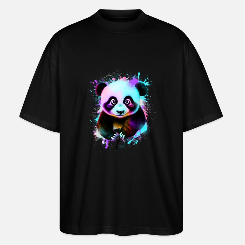 Panda - Stanley/Stella Oversized Unisex Organic T-shirt Blaster 2.0 - black