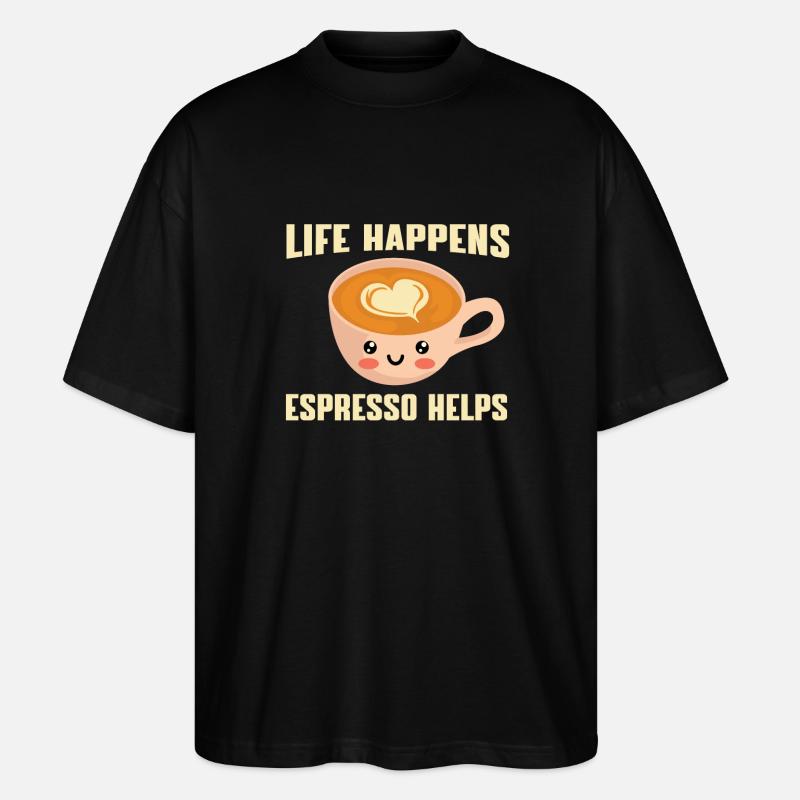 Funny espresso-li lover design - Stanley/Stella Oversized Unisex Organic T-shirt Blaster 2.0 - black