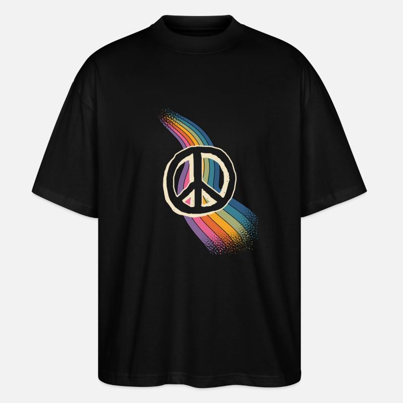 Peace Love - Stanley/Stella Oversized Unisex Bio T-Shirt Blaster 2.0 - Schwarz