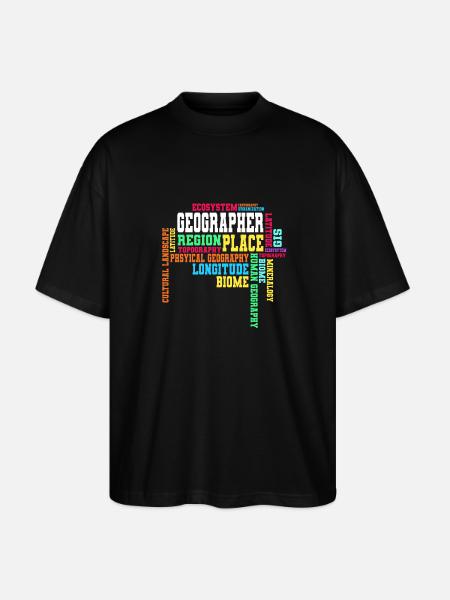 Geography - Stanley/Stella Oversized Unisex Organic T-shirt Blaster 2.0 - black