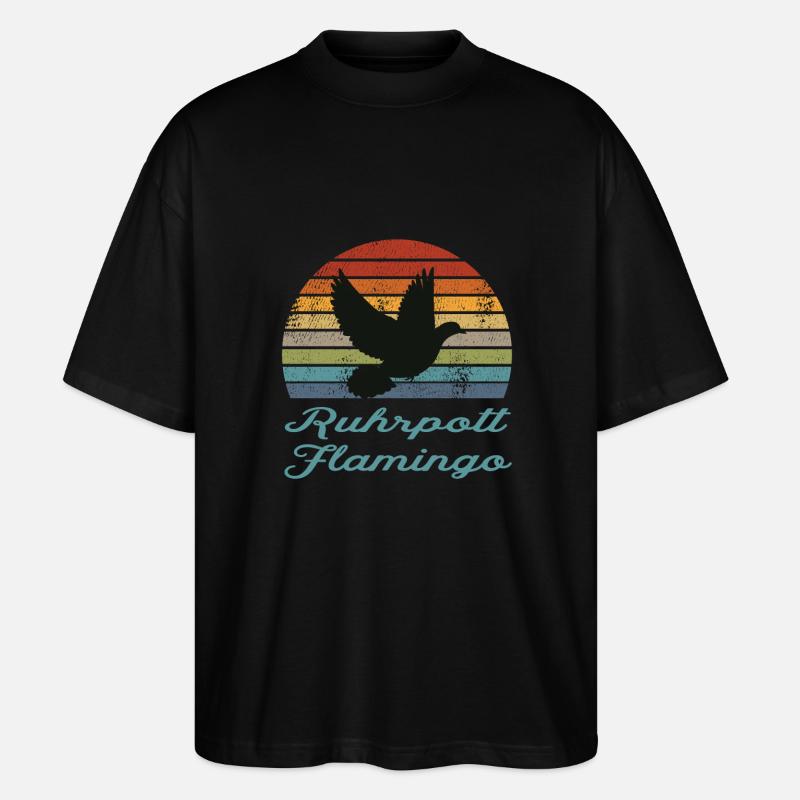 Ruhrpott Flamingo - Stanley/Stella Oversized Unisex Bio T-Shirt Blaster 2.0 - Schwarz
