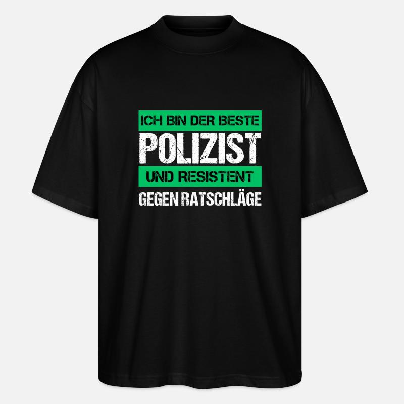 Resistenter Polizist - Stanley/Stella Oversized Unisex Bio T-Shirt Blaster 2.0 - Schwarz
