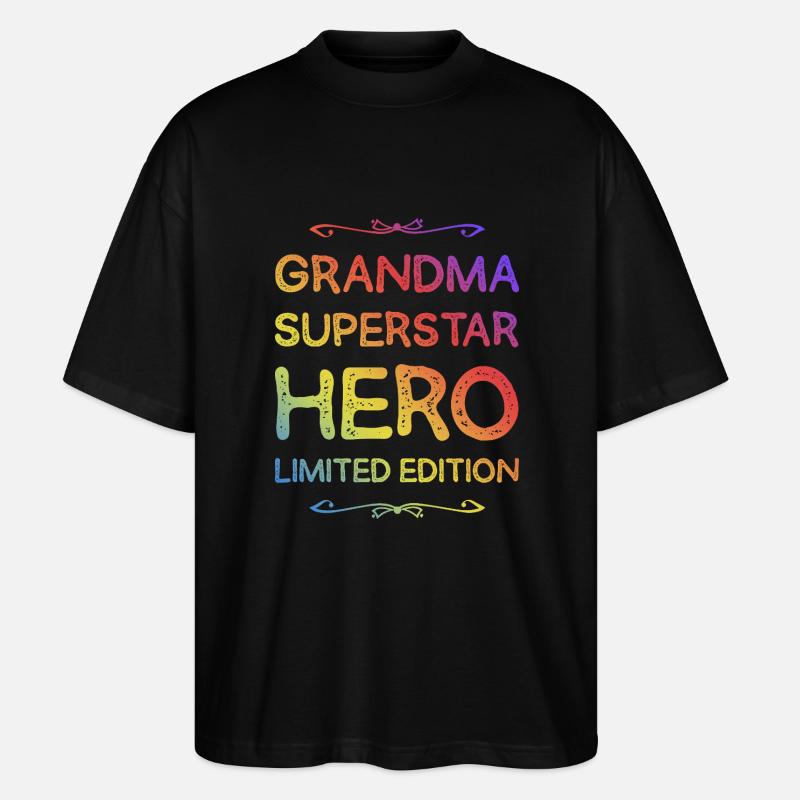 Beste Oma Heldin Spruch - Stanley/Stella Oversized Unisex Bio T-Shirt Blaster 2.0 - Schwarz