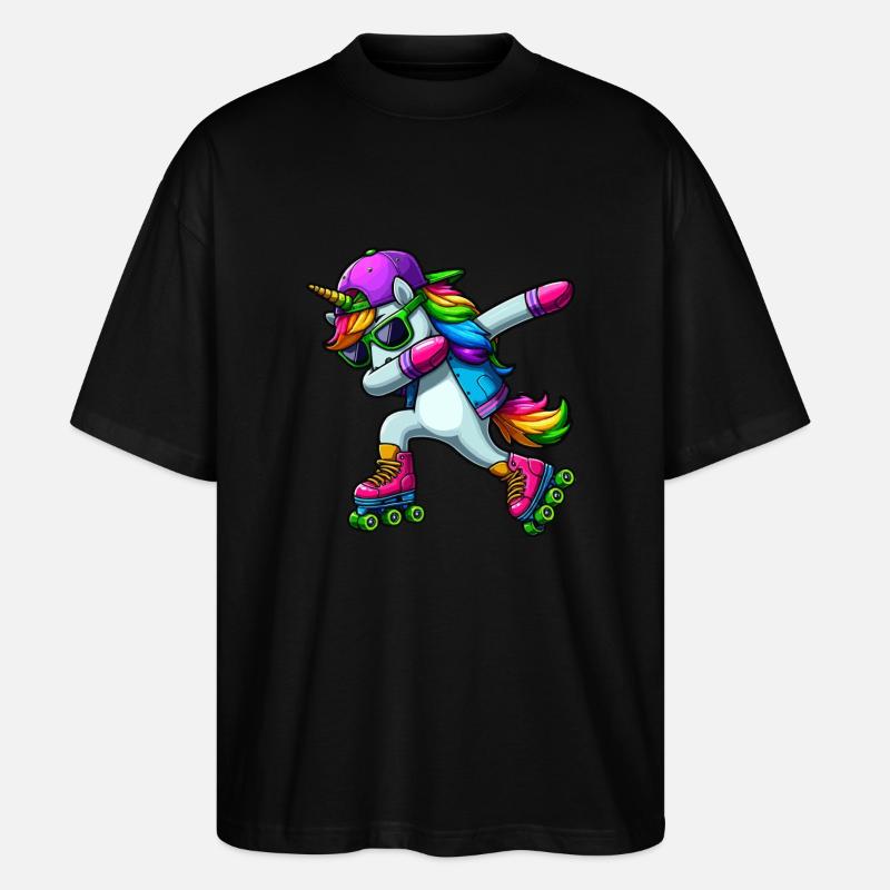 DABBENDES EINHORN AUF INLINERN - Stanley/Stella Oversized Unisex Bio T-Shirt Blaster 2.0 - Schwarz