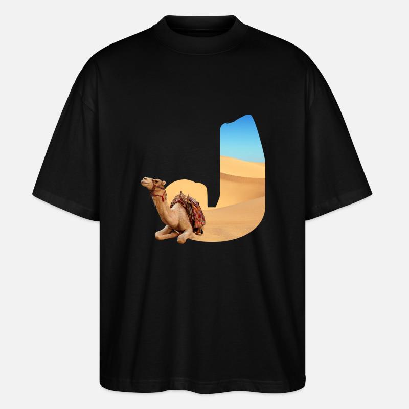 desert with camel j - Stanley/Stella Oversized Unisex Organic T-shirt Blaster 2.0 - black