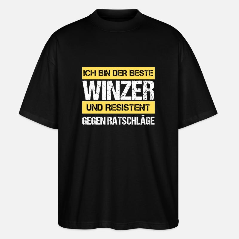 Resistenter Winzer - Stanley/Stella Oversized Unisex Bio T-Shirt Blaster 2.0 - Schwarz