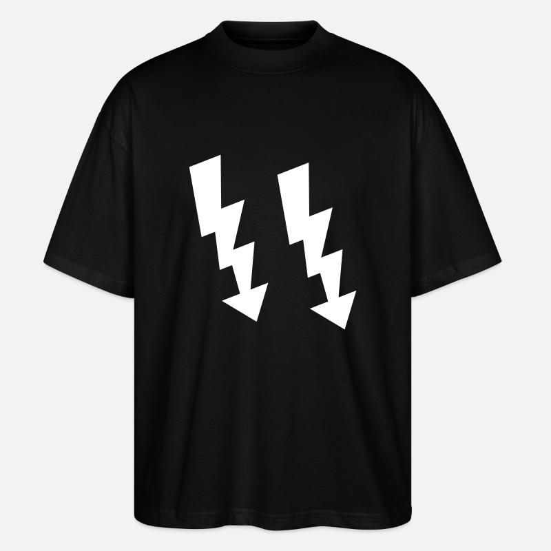 Icône d’éclairs - T-shirt bio Blaster 2.0 coupe oversize Stanley/Stella Unisexe - noir