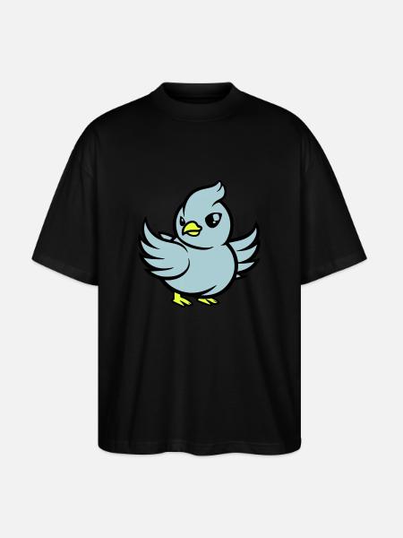 Pigeon Comic - Stanley/Stella Oversized Unisex Organic T-shirt Blaster 2.0 - black
