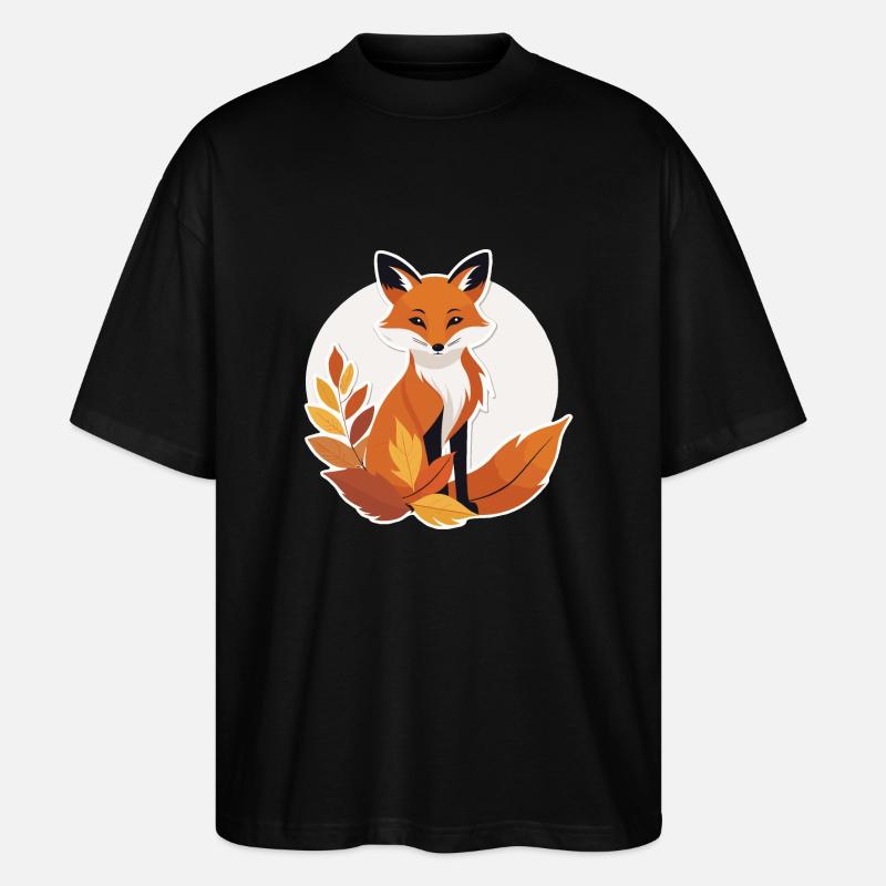 Fuchs im Herbst #8 - Stanley/Stella Oversized Unisex Bio T-Shirt Blaster 2.0 - Schwarz