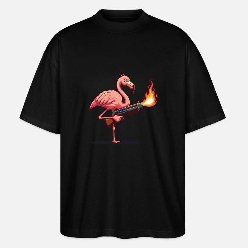 Flamingo - Stanley/Stella Oversized Unisex Bio T-Shirt Blaster 2.0 - Schwarz