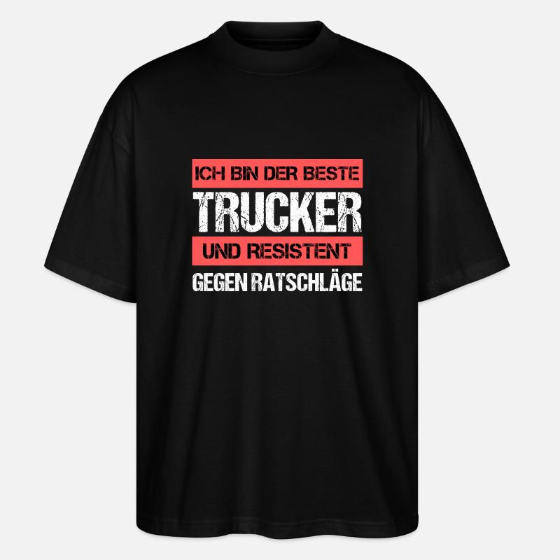 Resistenter Trucker - Stanley/Stella Oversized Unisex Bio T-Shirt Blaster 2.0 - Schwarz