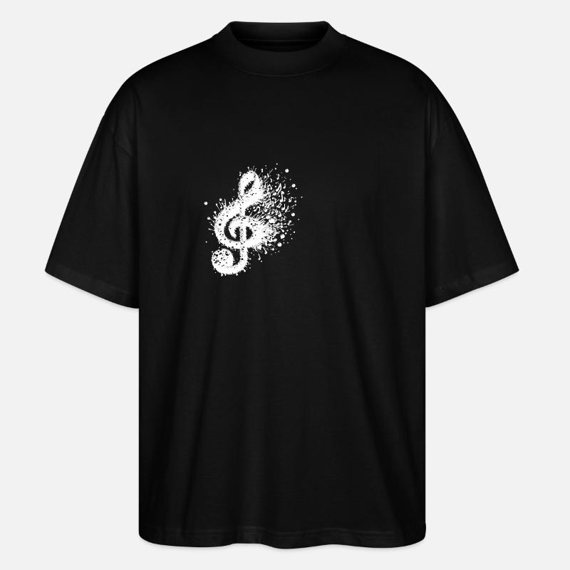 Music clef splash notes - Stanley/Stella Oversized Unisex Organic T-shirt Blaster 2.0 - black