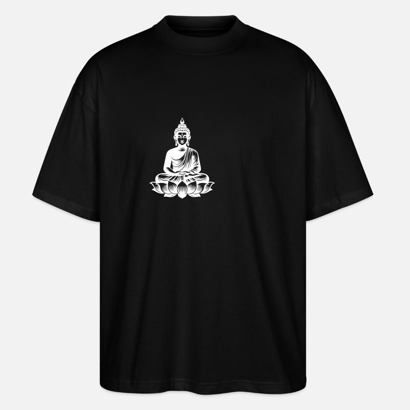 Repos Bouddha Concentration Yoga Méditation - T-shirt bio Blaster 2.0 coupe oversize Stanley/Stella Unisexe - noir