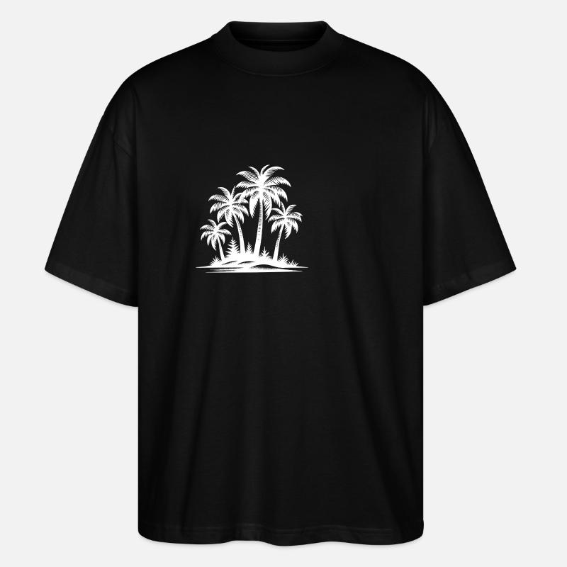 Îles des Caraïbes et palmiers - T-shirt bio Blaster 2.0 coupe oversize Stanley/Stella Unisexe - noir