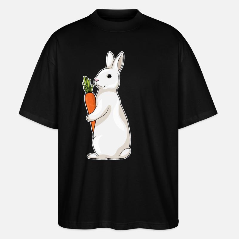Rabbit Carrot - Stanley/Stella Oversized Unisex Organic T-shirt Blaster 2.0 - black