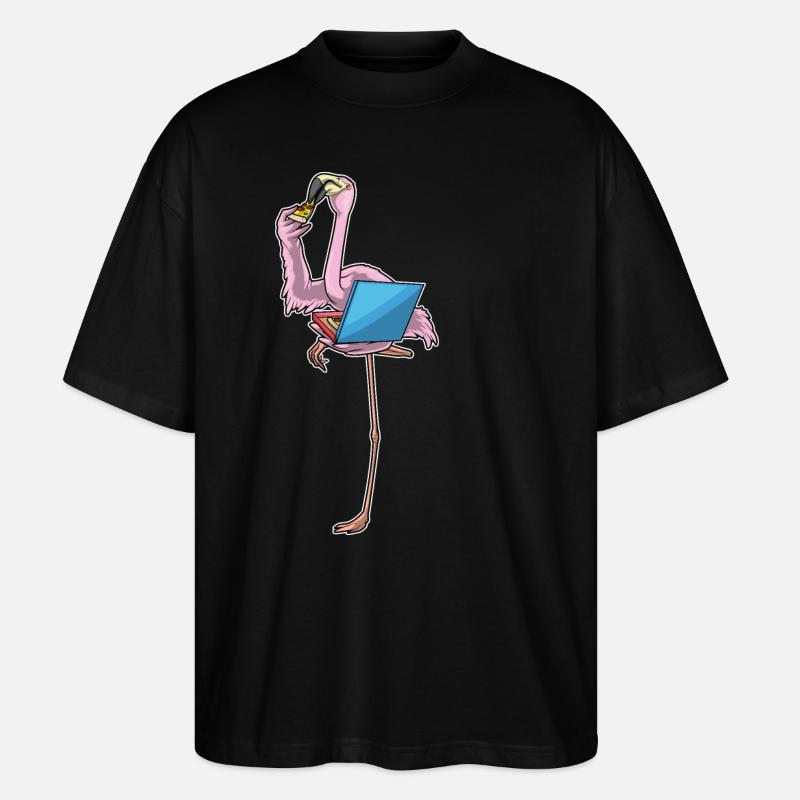 Flamingo Pizza - Stanley/Stella Oversized Unisex Bio T-Shirt Blaster 2.0 - Schwarz