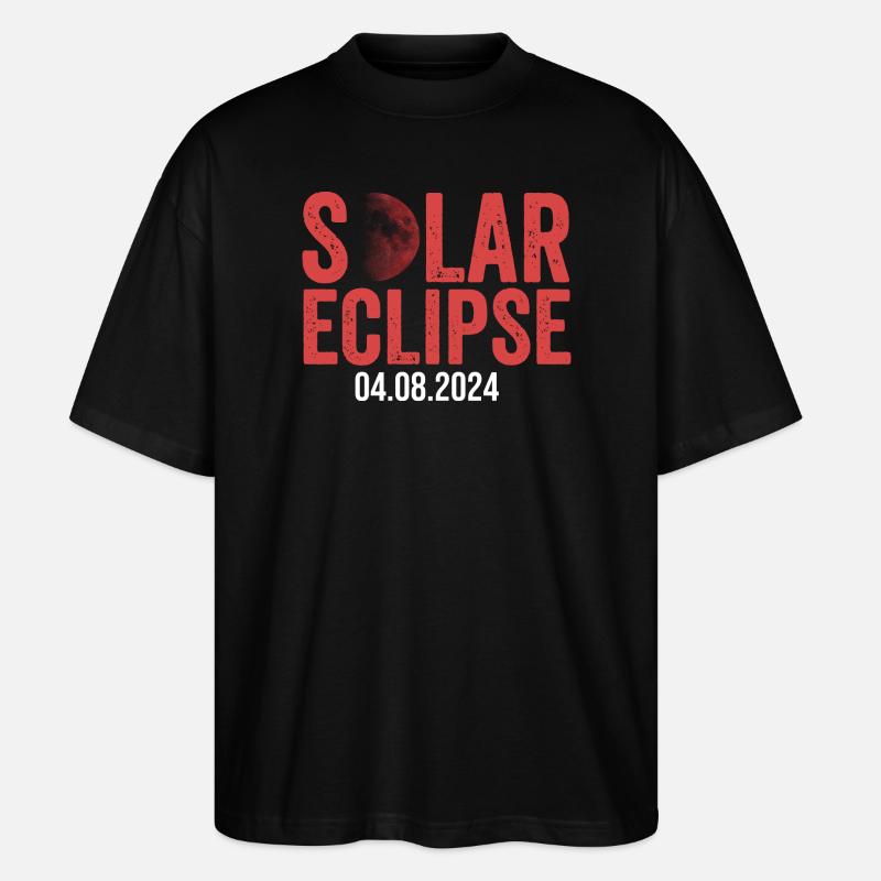 Éclipse solaire 2024 - T-shirt bio Blaster 2.0 coupe oversize Stanley/Stella Unisexe - noir