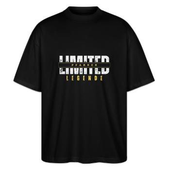 Limited Pfarrer Legende. - Stanley/Stella Oversized Unisex Bio T-Shirt Blaster 2.0 - Schwarz - Vorne - Alina (178cm) & Michal (187cm)