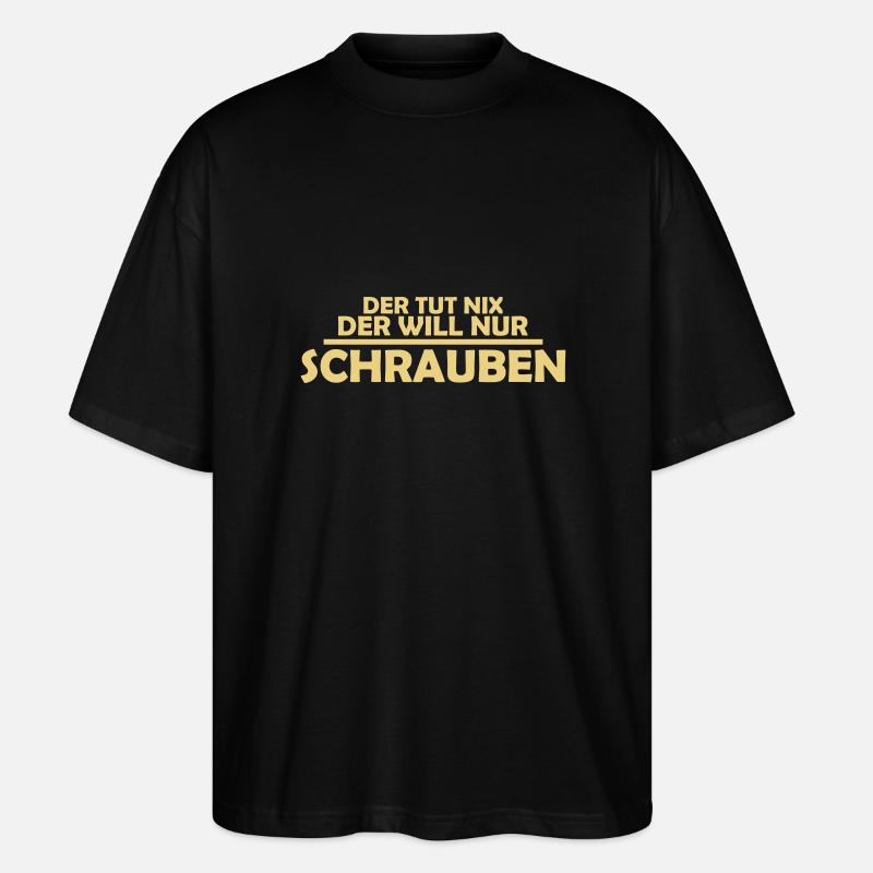 schrauben - Stanley/Stella Oversized Unisex Bio T-Shirt Blaster 2.0 - Schwarz