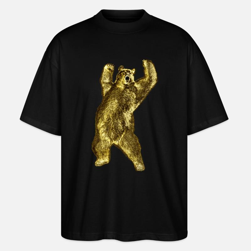Kraftvoller Bärenauftritt - Stanley/Stella Oversized Unisex Bio T-Shirt Blaster 2.0 - Schwarz