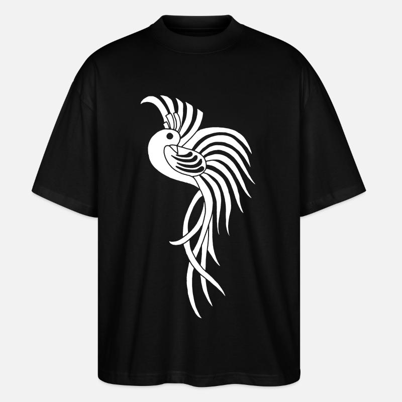 Weißer Vogel des Paradieses - Stanley/Stella Oversized Unisex Bio T-Shirt Blaster 2.0 - Schwarz