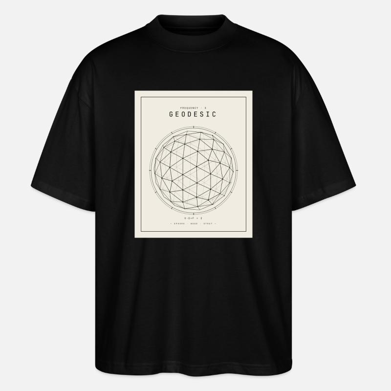 Geodesian Sphere Geometry Pattern - Stanley/Stella Oversized Unisex Organic T-shirt Blaster 2.0 - black