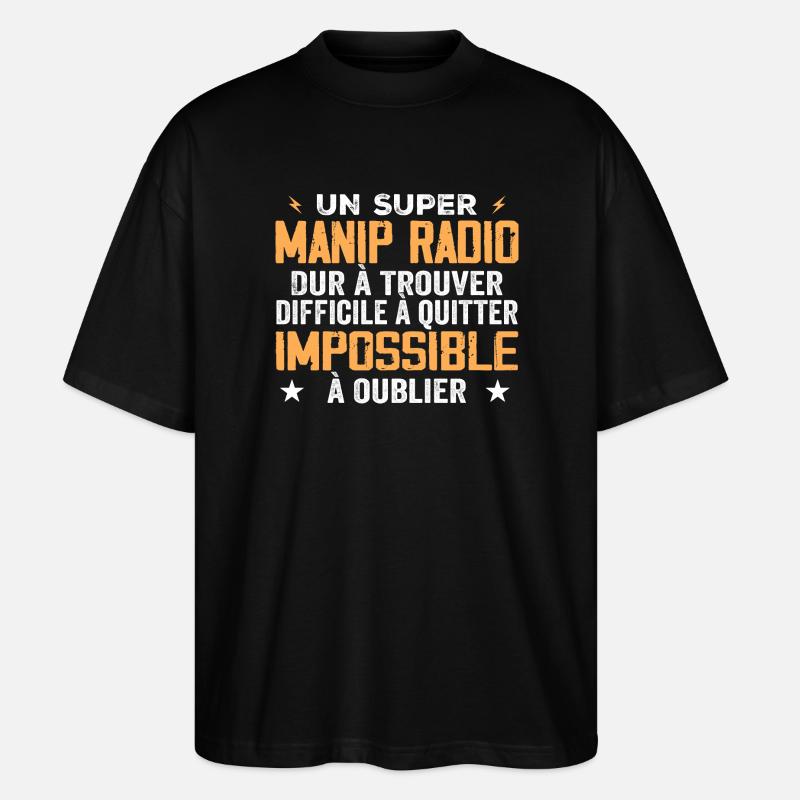 Ein Hilfsfunker - Stanley/Stella Oversized Unisex Bio T-Shirt Blaster 2.0 - Schwarz