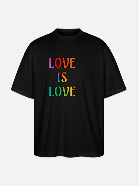 Rainbow Love is Love - Stanley/Stella Oversized Unisex Organic T-shirt Blaster 2.0 - black