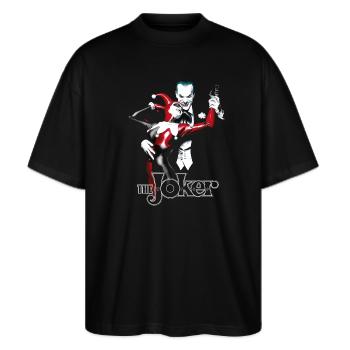 Joker danse Homme Tee Shirt - T-shirt bio Blaster 2.0 coupe oversize Stanley/Stella Unisexe - noir - Devant - Alina (178cm) & Michal (187cm)