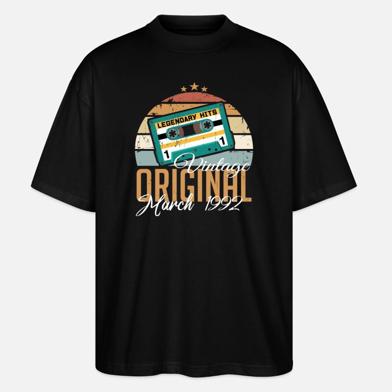 Mars 1992 - Cadeau d’anniversaire - T-shirt bio Blaster 2.0 coupe oversize Stanley/Stella Unisexe - noir