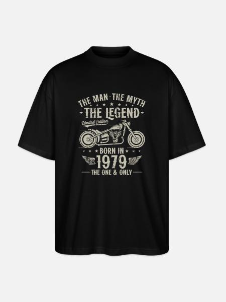 1979 Vintage Man Myte Legend Motorcykel - Stanley/Stella Oversize Unisex Øko T-shirt Blaster 2.0 - sort
