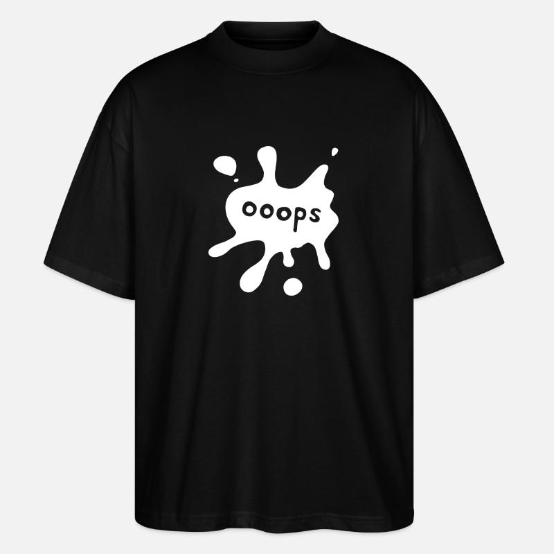 Spot ooops white - Stanley/Stella Oversized Unisex Organic T-shirt Blaster 2.0 - black