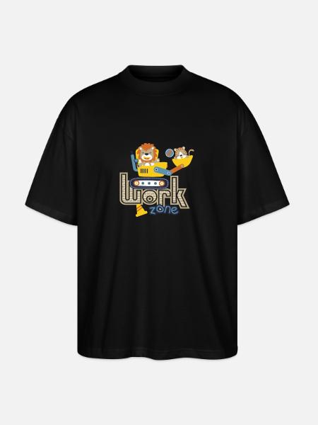 Construction site Löwe - Stanley/Stella Oversized Unisex Organic T-shirt Blaster 2.0 - black