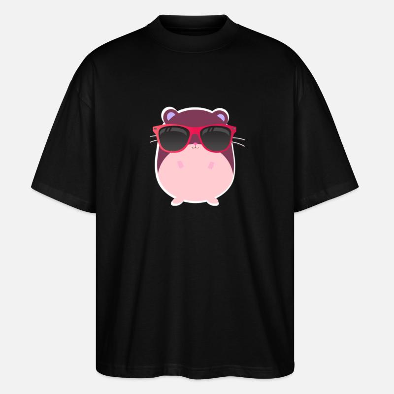 Rongeur drôle kawaii hamster cool - T-shirt bio Blaster 2.0 coupe oversize Stanley/Stella Unisexe - noir