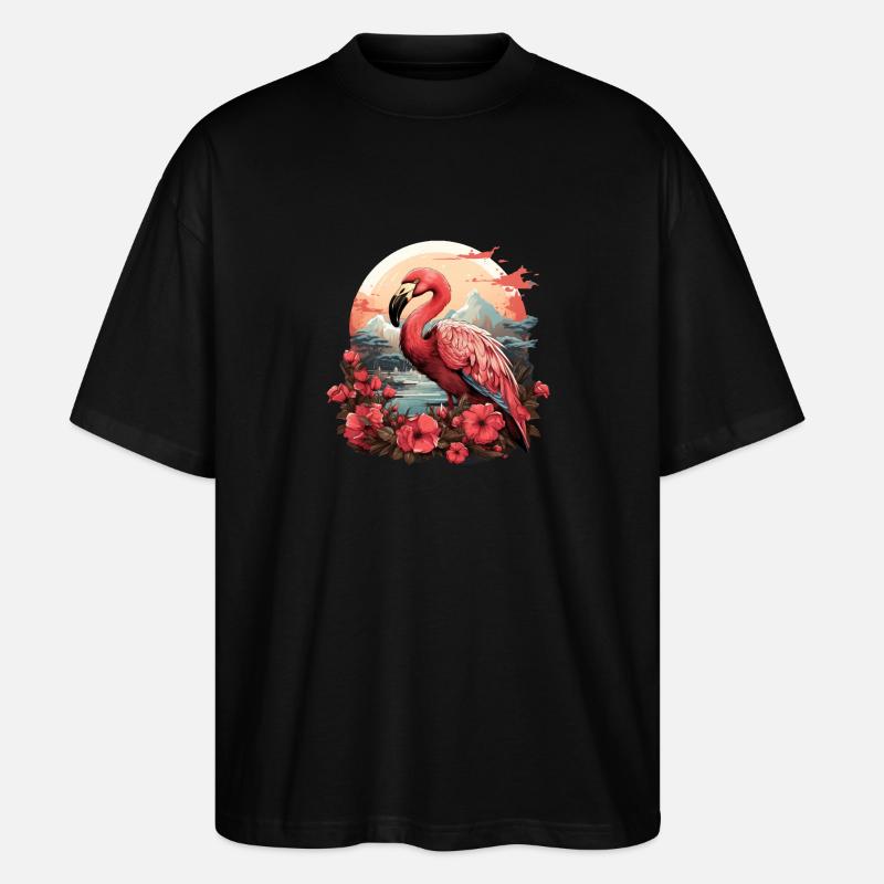 Flamingo - Stanley/Stella Oversized Unisex Organic T-shirt Blaster 2.0 - black