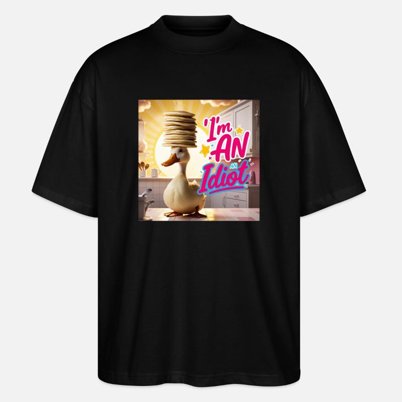 Duck - I´m an Idiot - Stanley/Stella Oversized Unisex Bio T-Shirt Blaster 2.0 - Schwarz